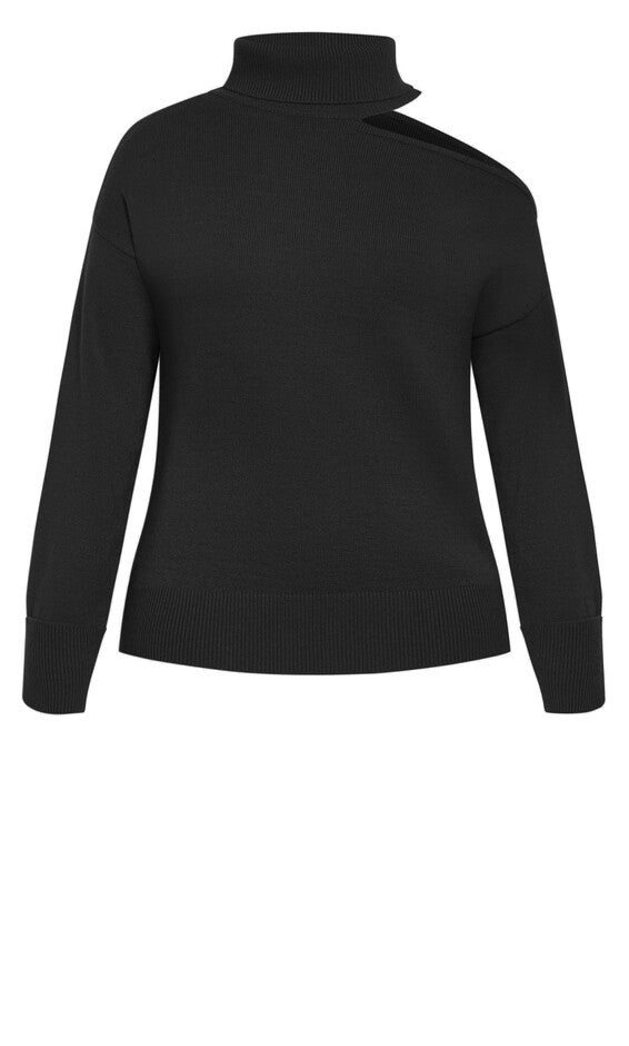 Cold Shoulder Jumper - black, BLACK, alternate image number 4