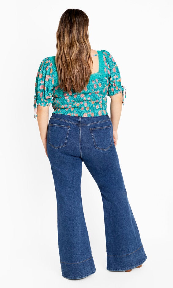 Aurora Print Top - turquoise, BLUE, alternate image number 2
