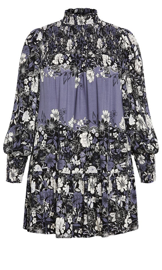 Cassia Placement Dress - blue, BLUE FLORAL PLC, alternate image number null