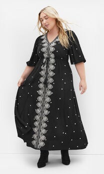 Ulla Embroidered Dress - black