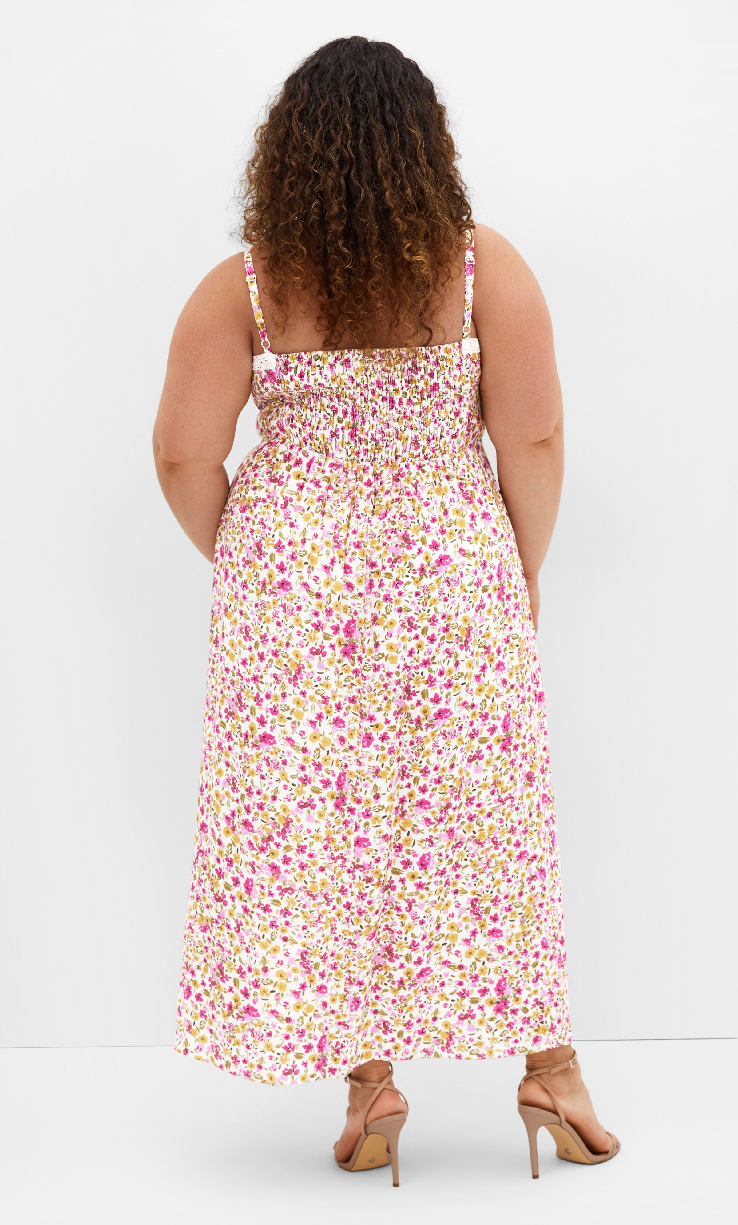 Sweet Floral Maxi Dress - print, WHITE, alternate image number 3