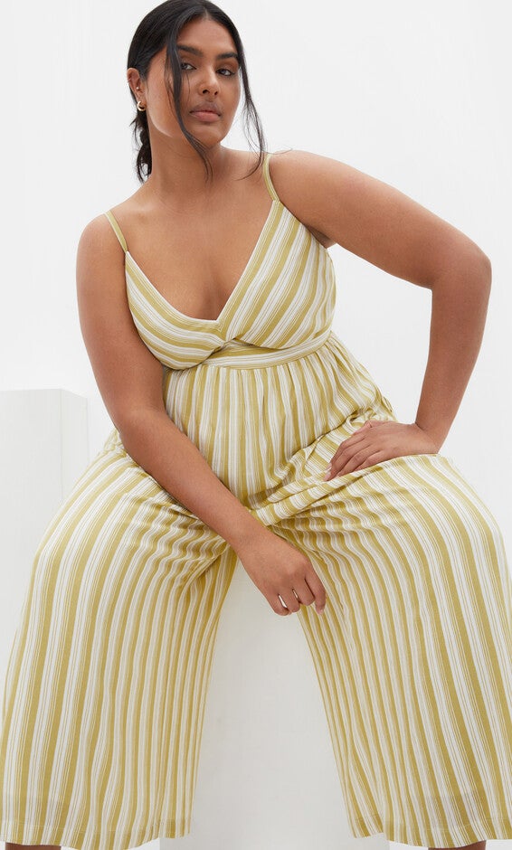 Lara Stripe Jumpsuit - khaki, YELLOW, alternate image number 4