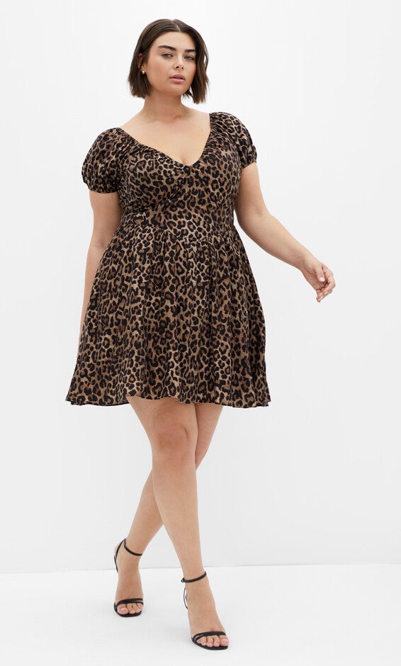 Shae Print Dress - leopard, BROWN, hi-res image number null