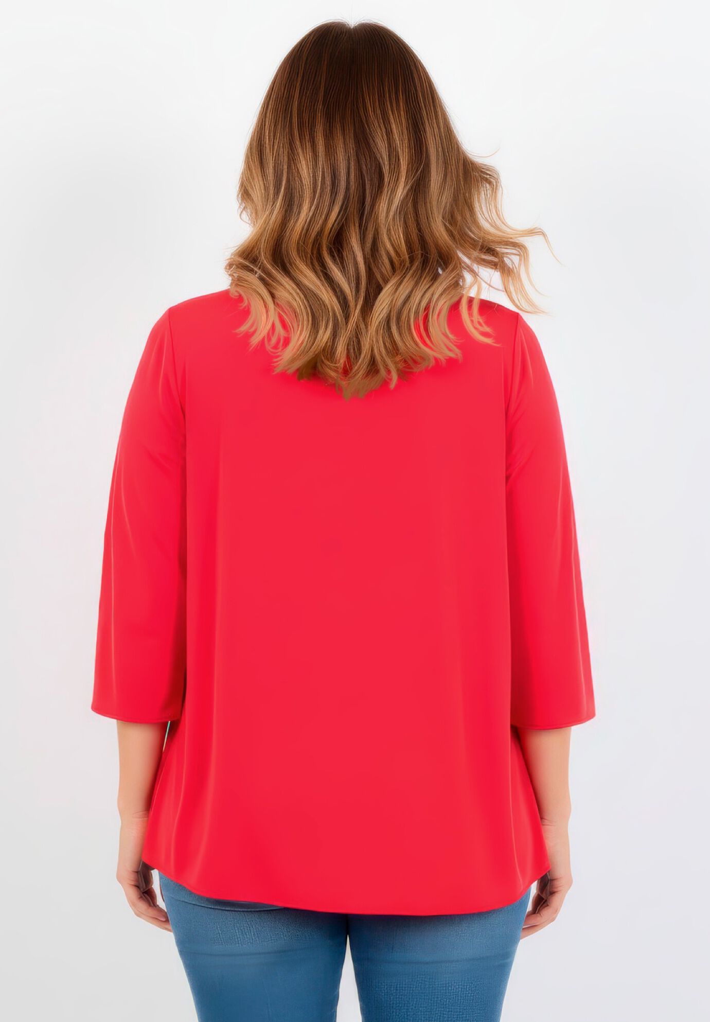 Audrey Ring Detail Top, VIBRANT RED, on-hover image number 1