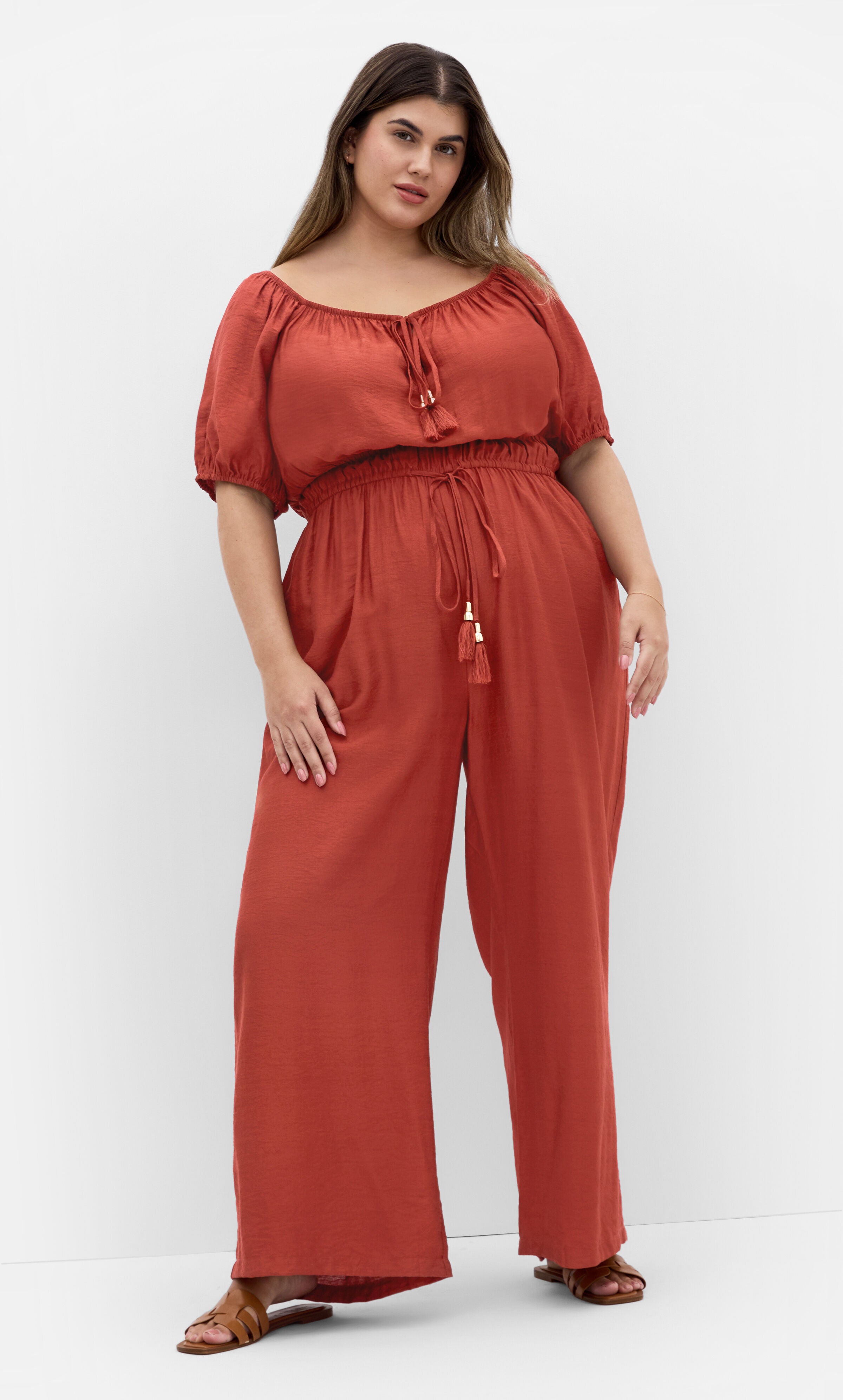 Erica Jumpsuit - cinnamon, BROWN, hi-res image number 0