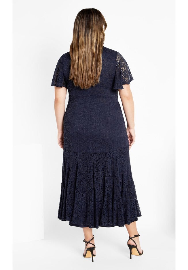Lace Christa Dress - navy, NAVY, alternate image number 2