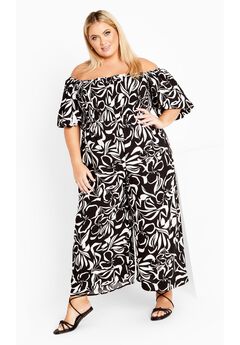 Plus Size Off The Shoulder Jumpsuit