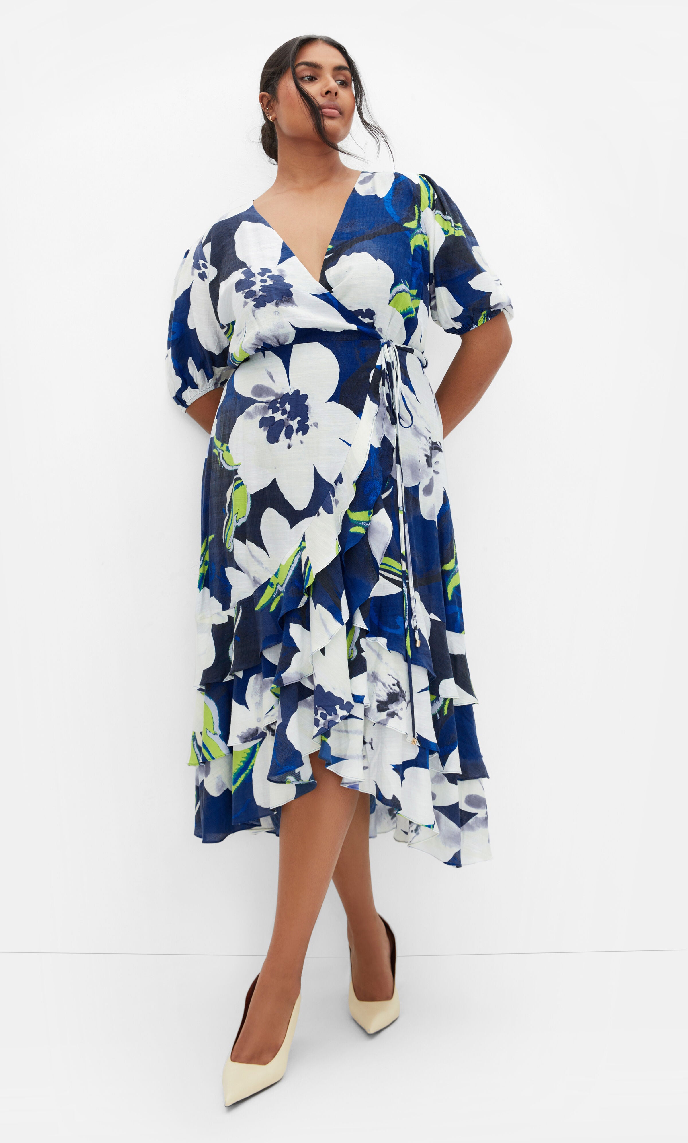 Bea Floral Dress - cerulean, BLUE, hi-res image number 0