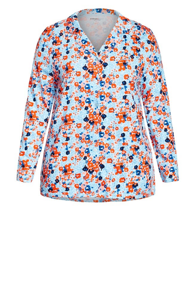 Button Print Sleep Top, FLORAL, alternate image number 2