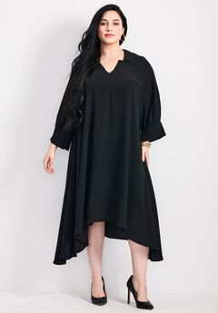 Parker Hanky Hem Collared Dress