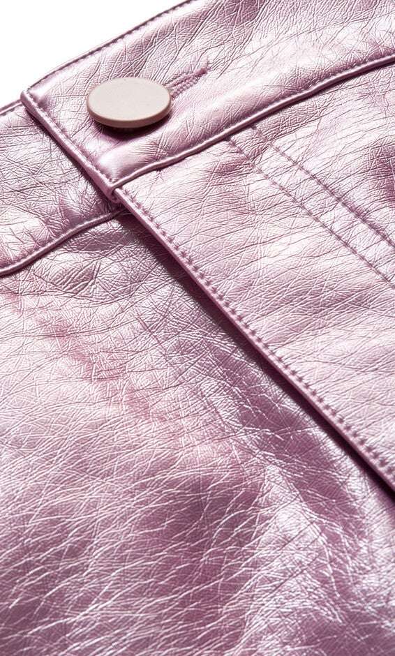 Kendall Faux Leather Skirt - metallic pink, PINK, alternate image number null