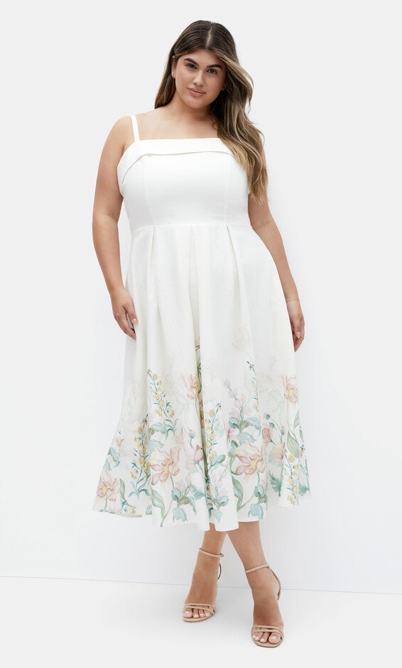 Love Fleur Linen Dress - ivory, CREAM, alternate image number null