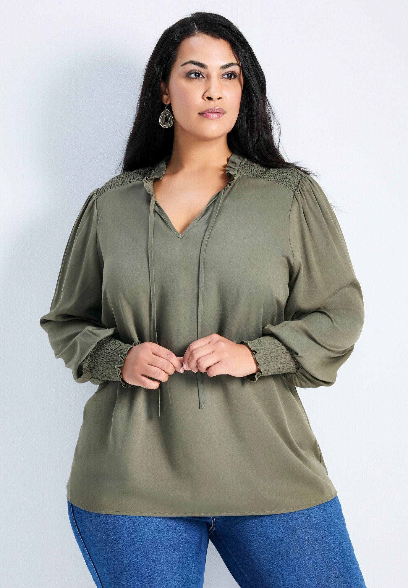 売れ筋商品|||アンクライン カットソー トップス レディース Plus Size Dolman-Sleeve Vented-Hem Blouse Eucalyptus Amazon.com: Dolman Sleeve Tops for Women Plus Size Sweater