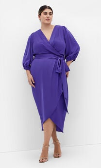 Opulent Elbow Sleeve Dress - violet