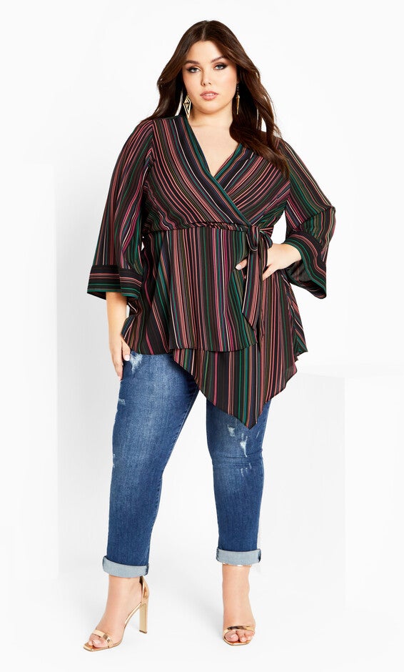 Jemma Top - stripe, BLACK, alternate image number null