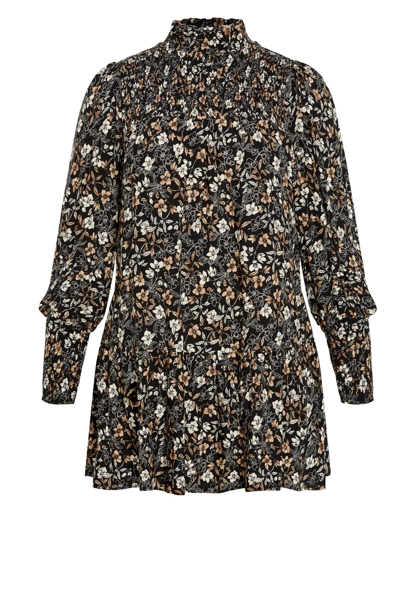 Cassia Puff Sleeves Ruffle Dress, DITSY, alternate image number 3