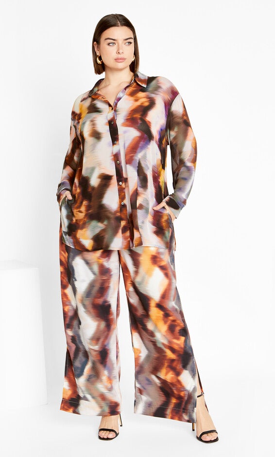 Miranda Print Pant - burnt orange, MINERALS, hi-res image number 0