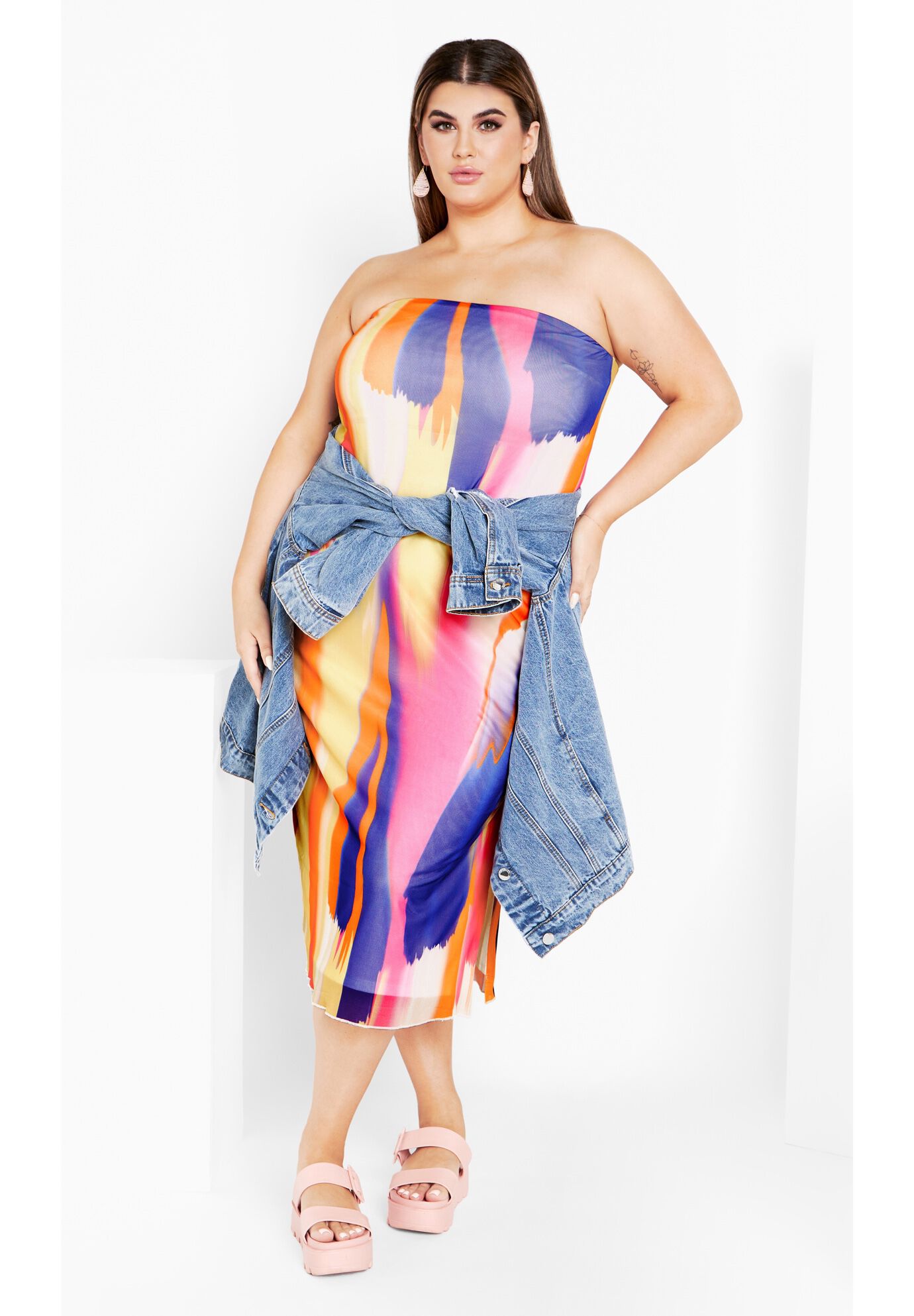 Indie Print Dress white multi Dia & Co