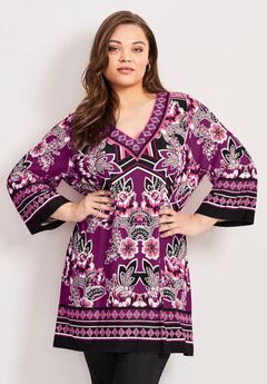 Floral Plus Size Purple Dress