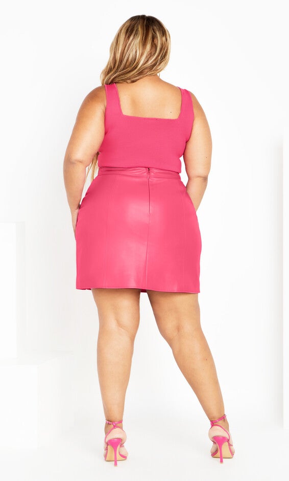 Lanie Compact Knit Top - vibrant pink, PINK, alternate image number null