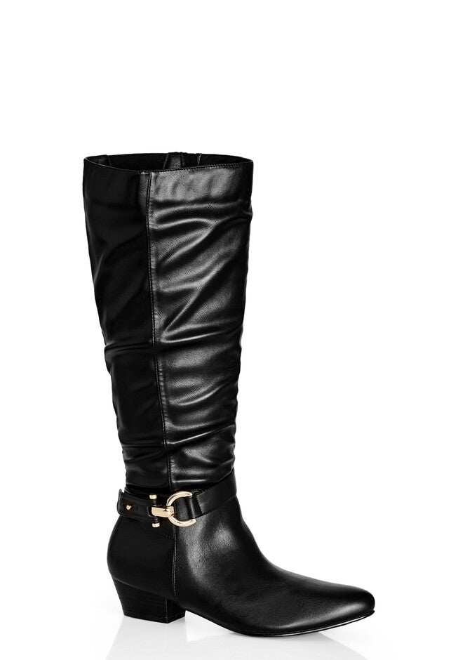 WIDE FIT Rialta Knee Boot - black, BLACK, hi-res image number null