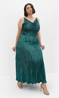 Kamila Cowl Neck Dress - emerald