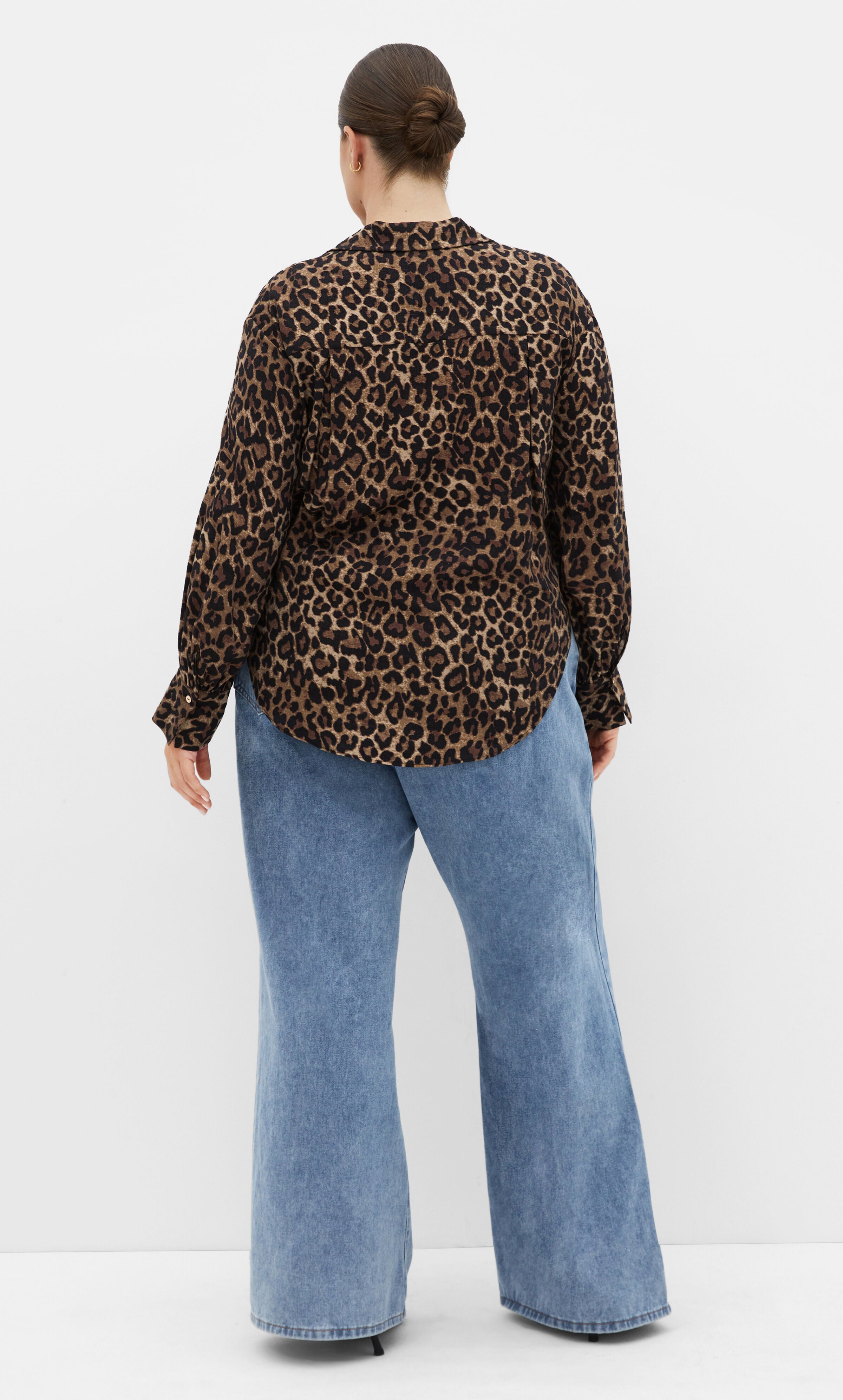 Ellie Print Shirt - leopard, BROWN, alternate image number 4