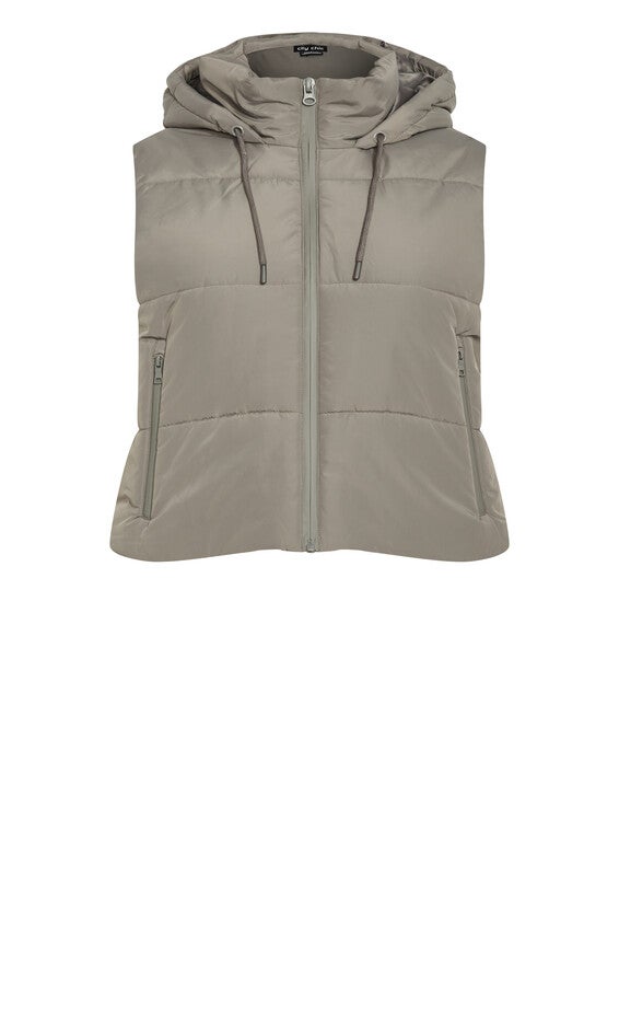 Ava Puffer Vest - sage grey, GRAY, alternate image number 3