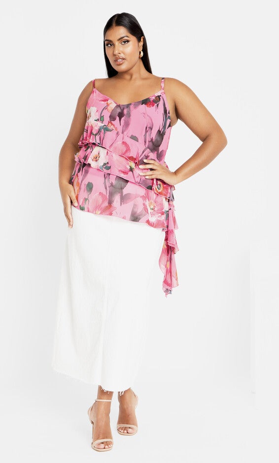 Lovers Lane Print Top - pink, PINK, hi-res image number 0
