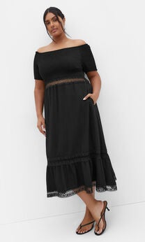 Aura Midi Dress - black
