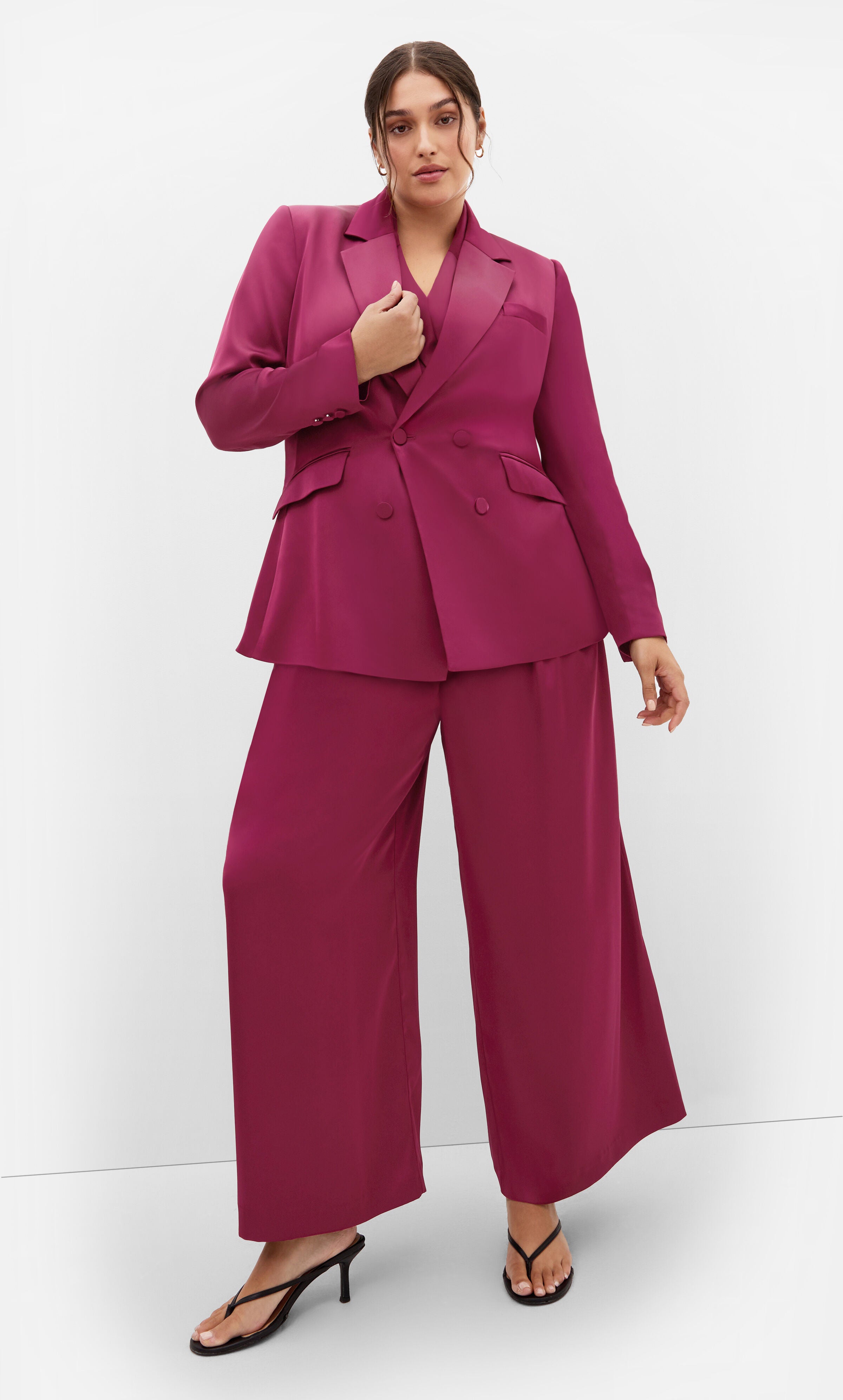 Rylie Satin Palazzo Pant, RED, hi-res image number 0