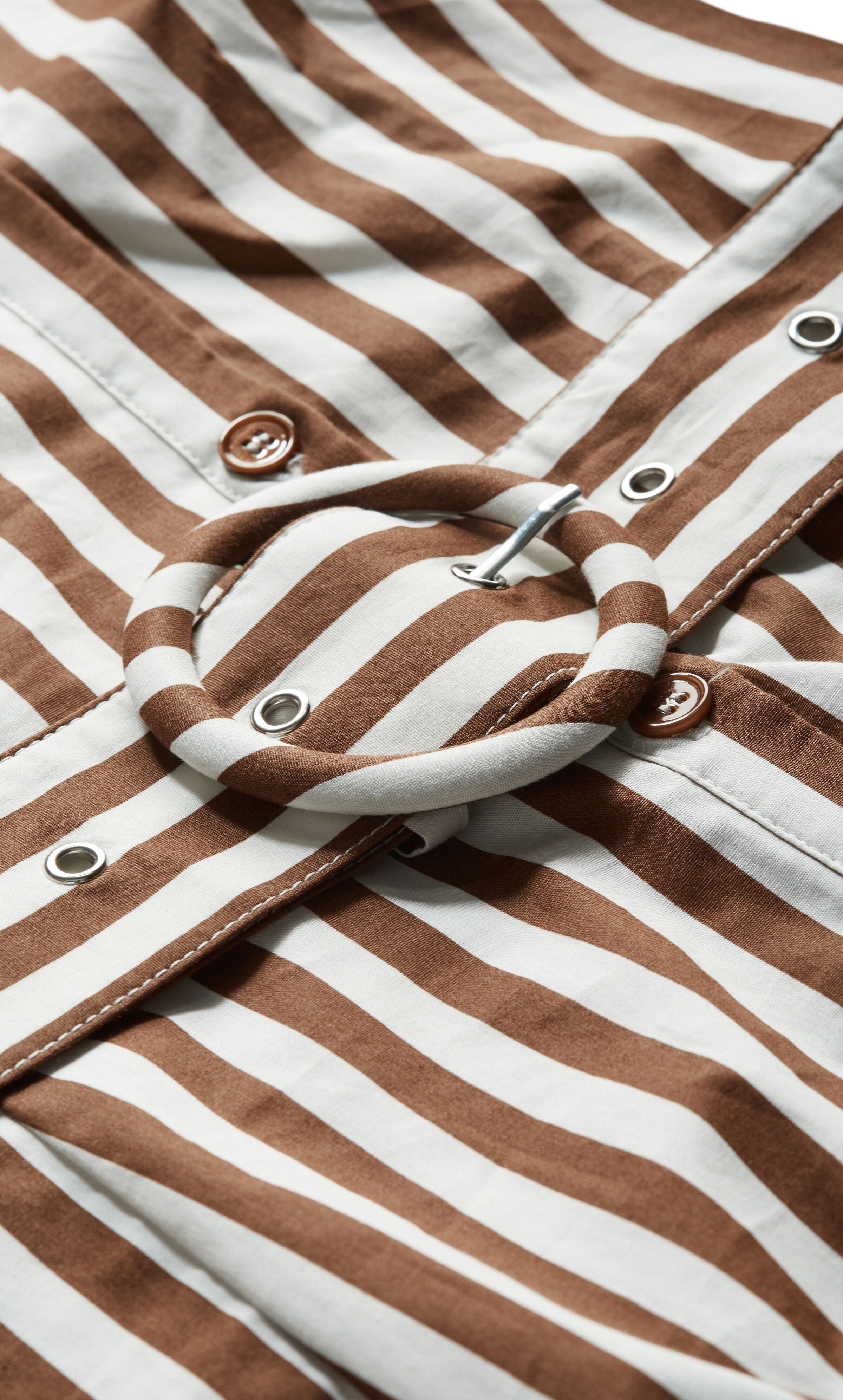 Stripe May Dress - tabacco stripe, BROWN, alternate image number 4