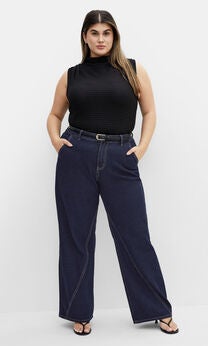 Harley Kyla Wide Leg Jean - dark denim