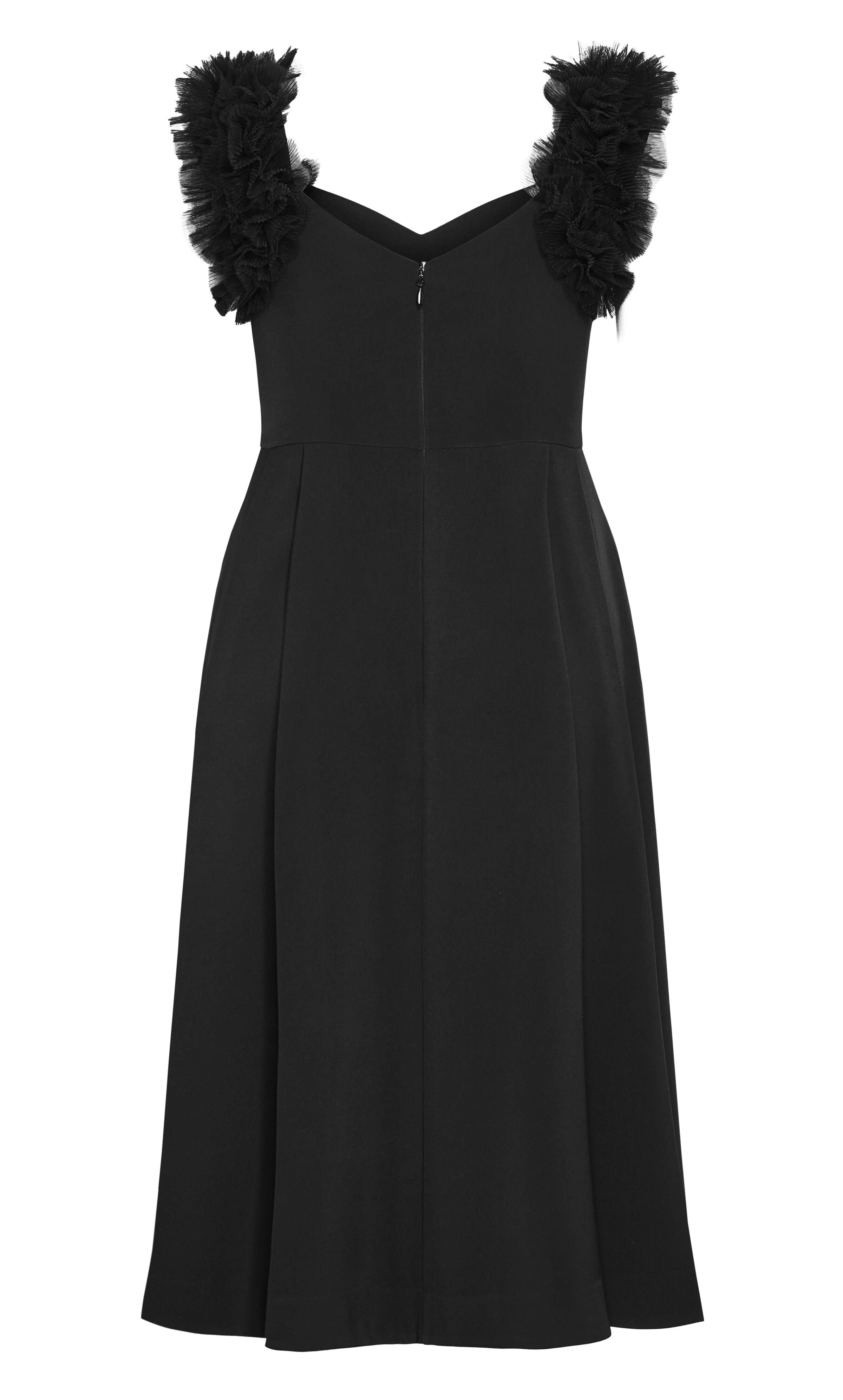 Roselyn Ruffle Tulle Midi Dress - black, BLACK, alternate image number 5
