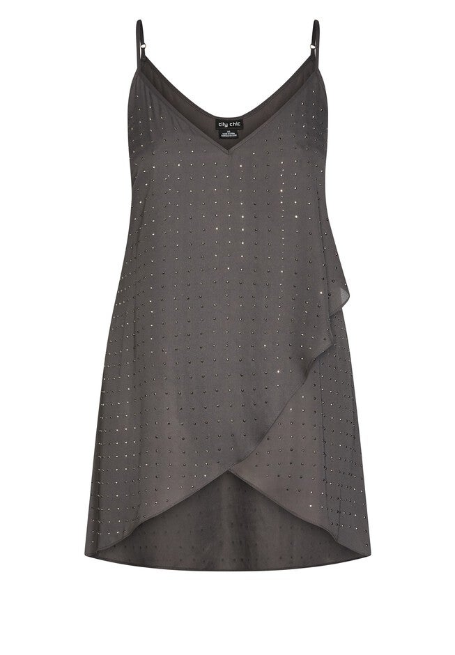 Hi Lo Shine Cami - night sky, GRAY, alternate image number 4