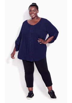 Sandy Pintuck Plain Shirt