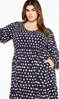 Jayden Print Maxi Dress - navy