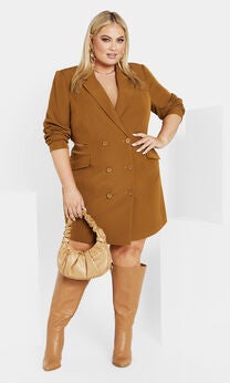 Tuxedo Twyla Dress - salted caramel