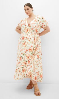 Sarina Print Dress - ivory