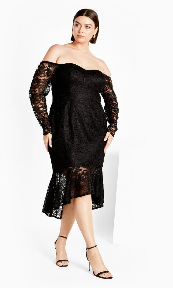 Lace Athena Dress - black, BLACK, hi-res image number 0