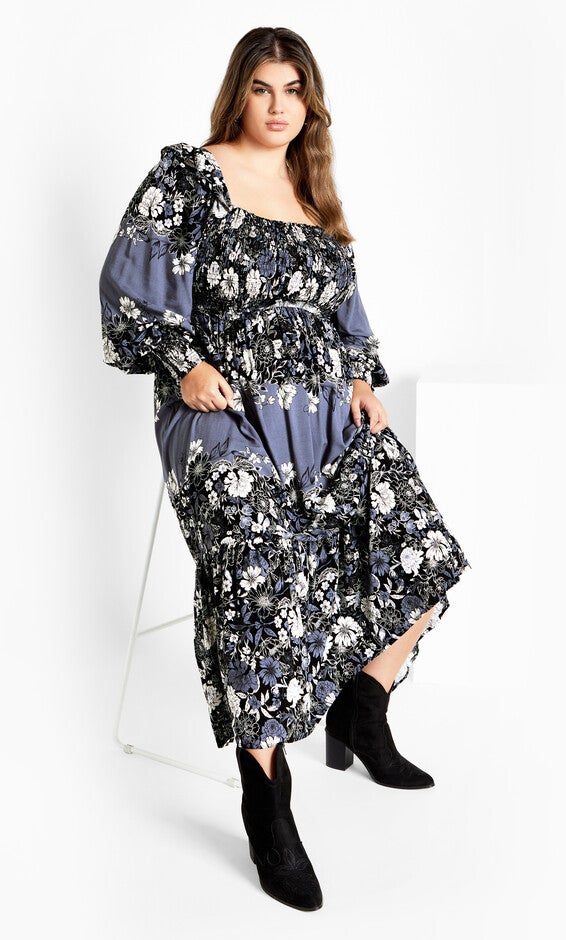 Sadie Placement Dress - blue, BLUE, alternate image number 1