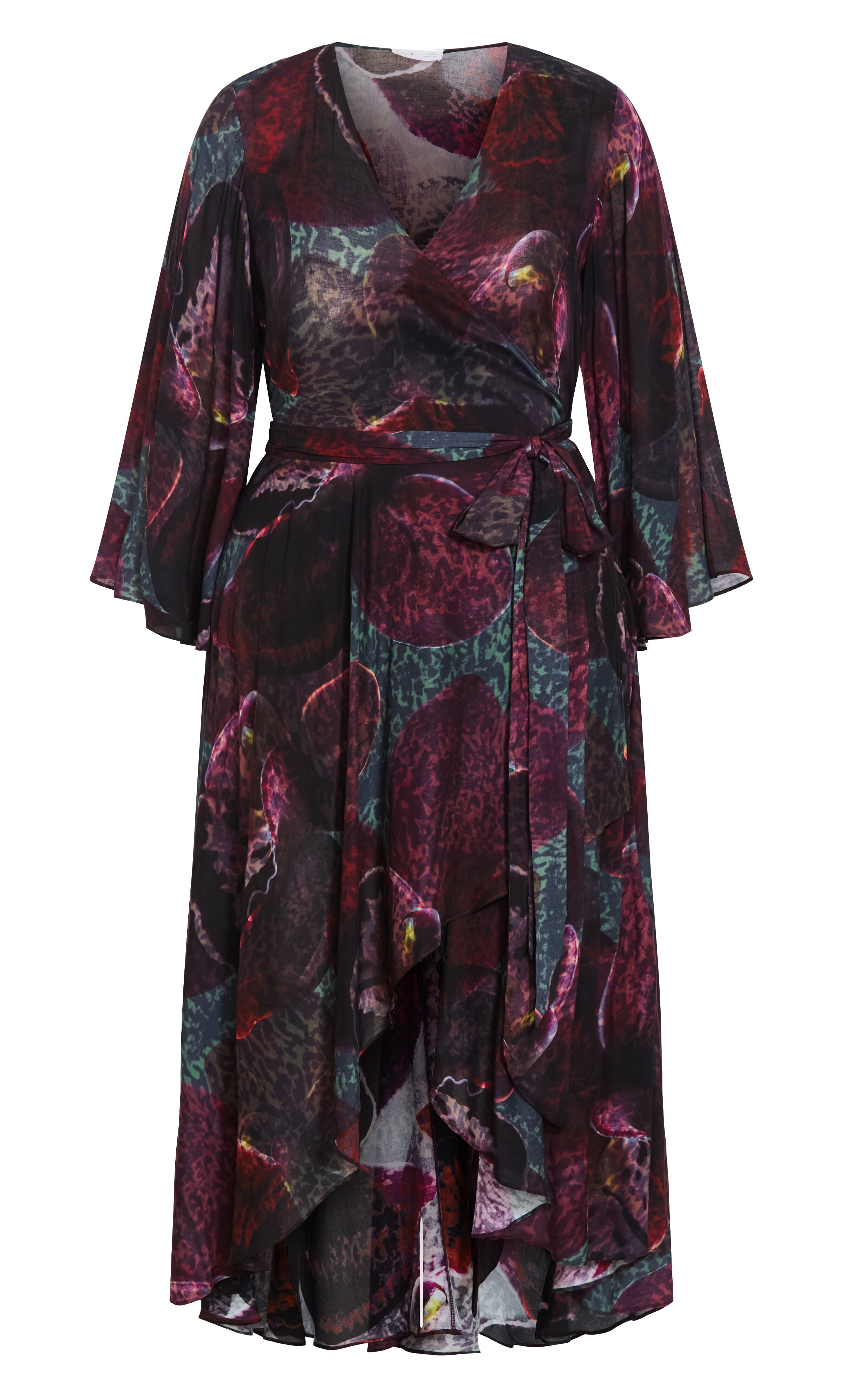 Evangeline Orchid Print Wrap Maxi Dress, PURPLE, alternate image number 3