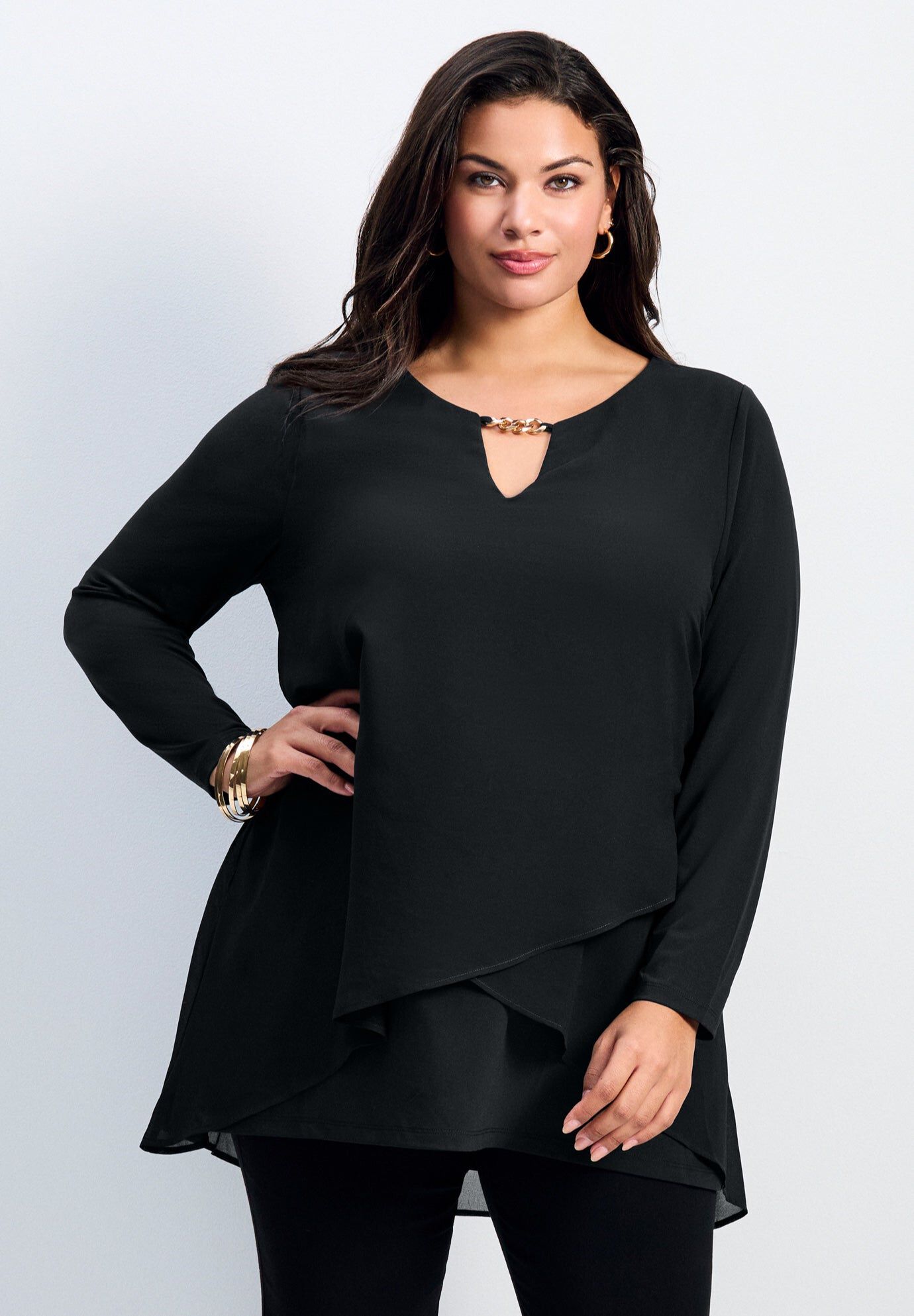Plus Size Asymmetrical Neckline Tops | Dia & Co