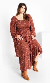 Dahlia Tiered Maxi Dress - spice