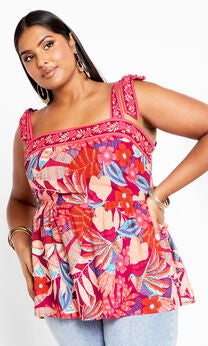 Paradiso Print Top - pink