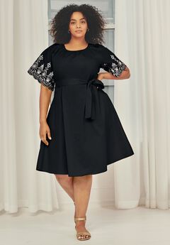 Eyelet Embroidered Midi Dress