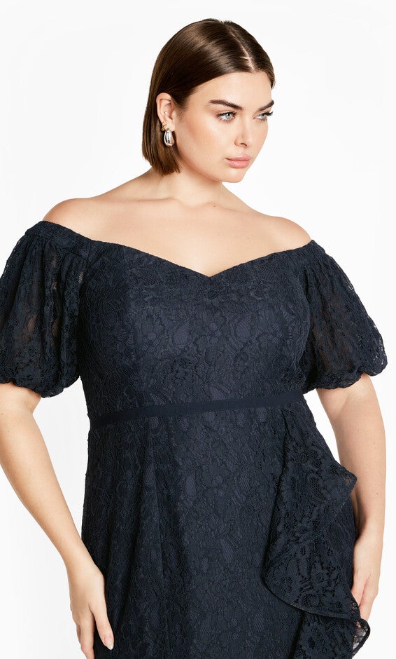 Lace Lily Dress - navy, BLUE, alternate image number null