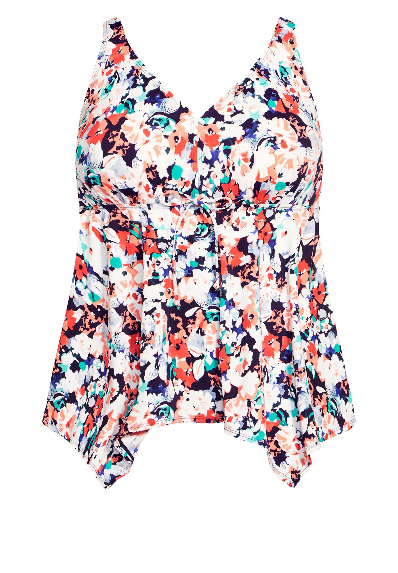 Sharkbite Print Tankini Top, MONTAGE FLORAL, alternate image number 2