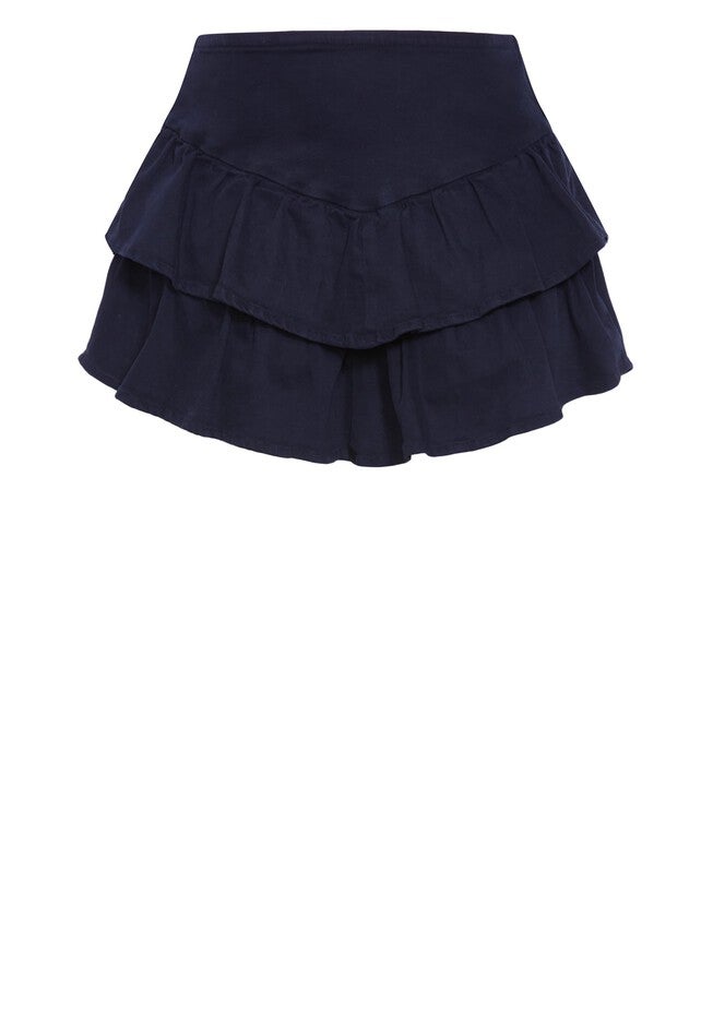 Amina Frill High Waist Mini Short - navy, BLUE, alternate image number 3