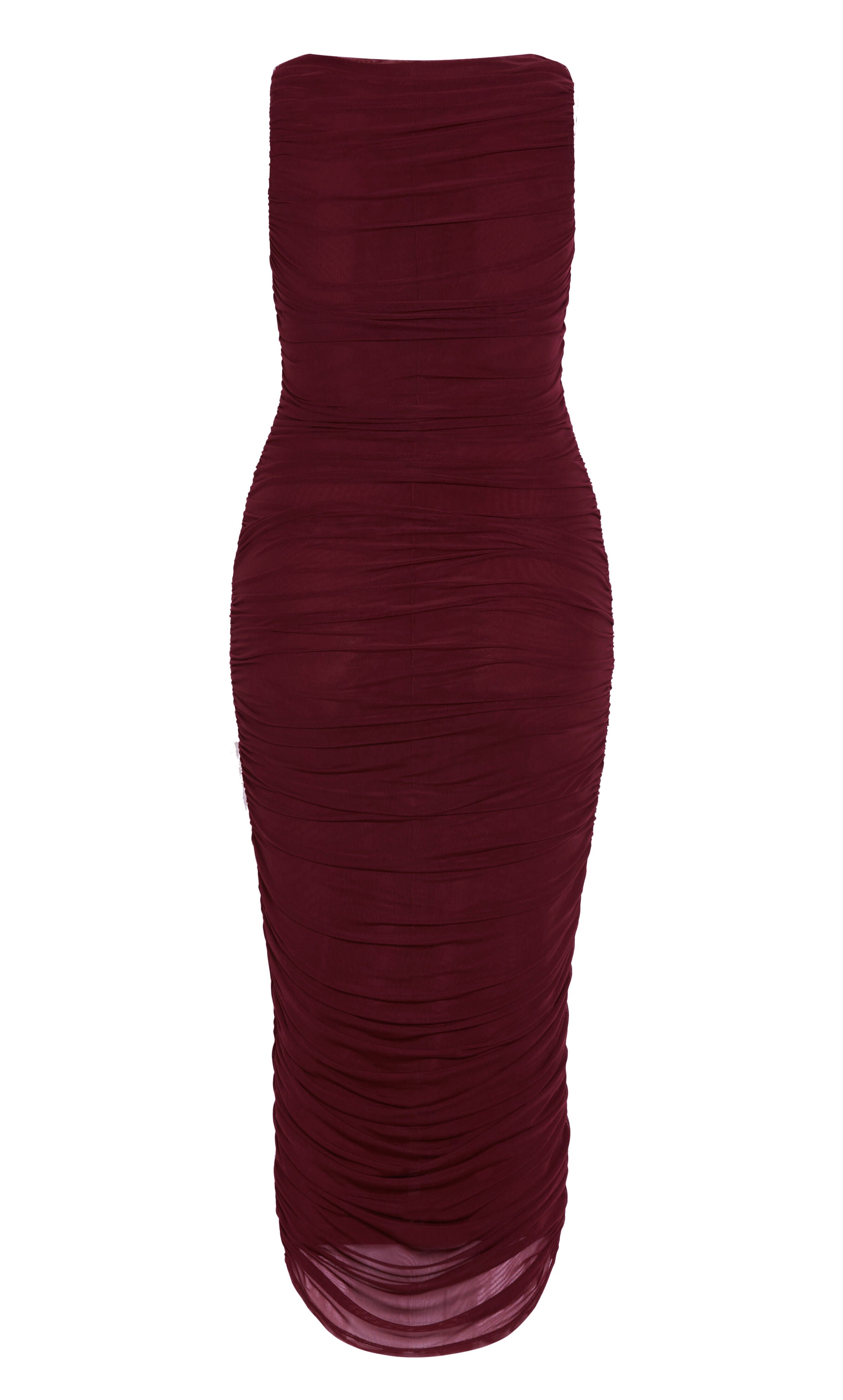 Halo Ruched Midi Dress - dark cherry, RED, alternate image number 5